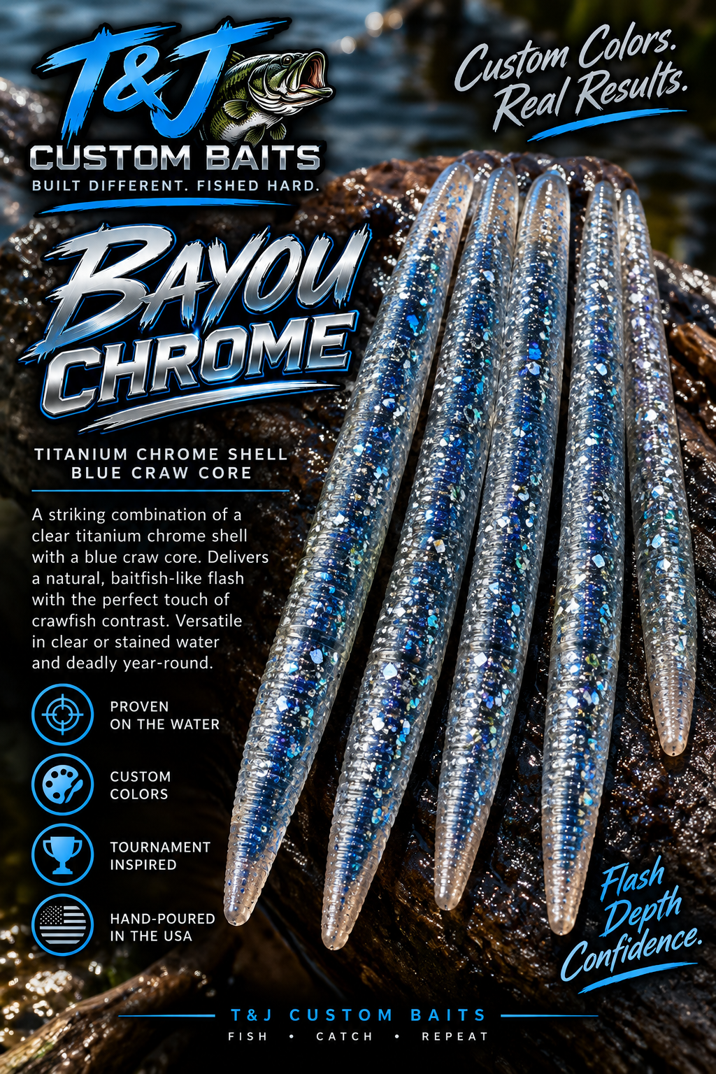 Core Shot Stick Bait - Bayou Chrome color
